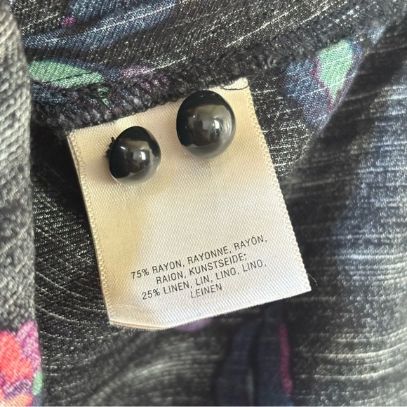 Maeve Anthropologie Womens Floral Linen Blend Tops size Small - Picture 9 of 10